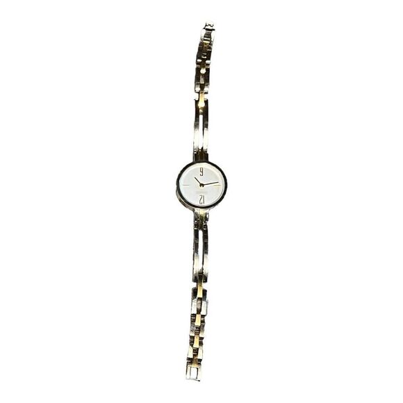 Coach Womens Skinny Two Tone Chain Link Gold and Silver Tone Watch EUC - Picture 1 of 5
